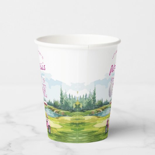 Hole In One Pink Golf 1st Birthday  紙コップ (右)