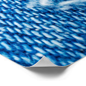 Hole on Denim Jeans. Ripped Destroyed Torn Blue je ポスター (角)