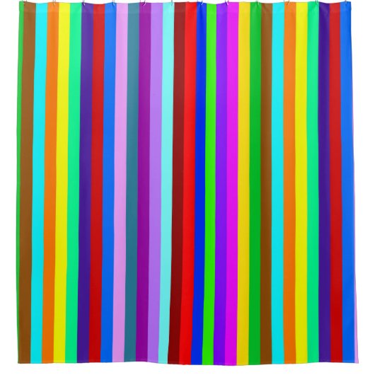 HOLIカラーストライプのパターン+アイディア シャワーカーテン (正面)