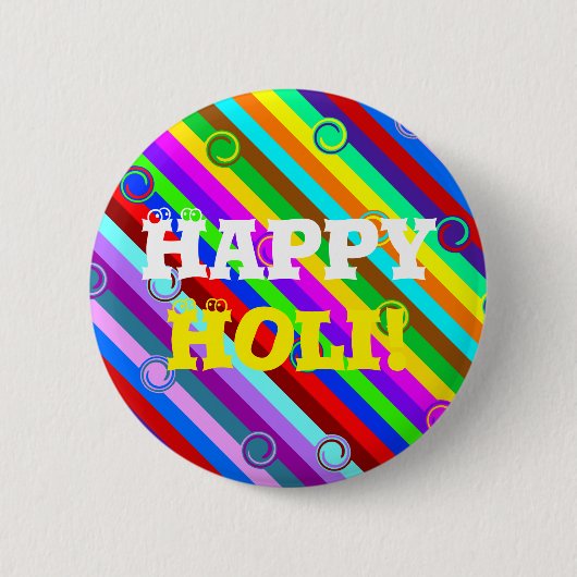 HOLIカラーストライプアイディアスワーズ模様+お客様の渦 缶バッジ (正面)