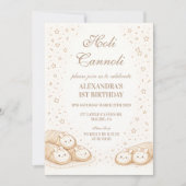 Holi Cannoli スイートベーカリー 1歳の誕生日 招待状 (正面)