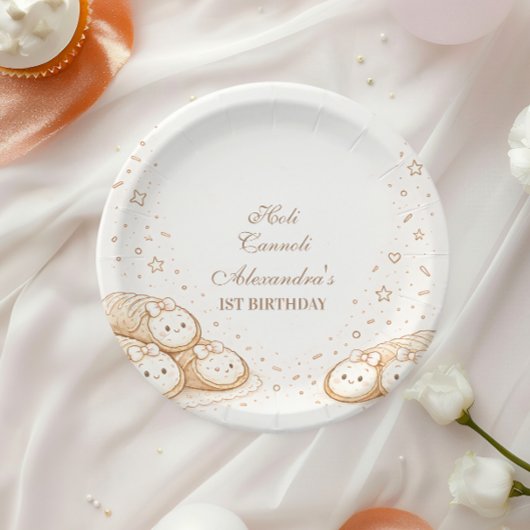 Holi Cannoli Sweet Bakery 1st Birthday ペーパープレート