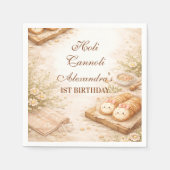Holi Cannoli Whimsical Bakery 1st Birthday スタンダードカクテルナプキン (正面)