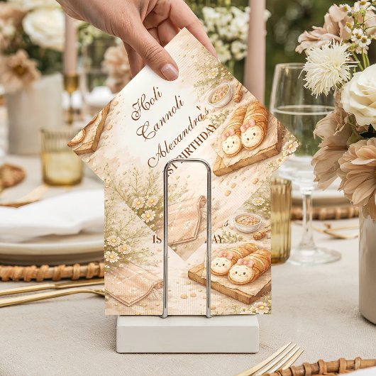 Holi Cannoli Whimsical Bakery 1st Birthday スタンダードカクテルナプキン