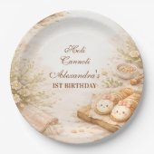 Holi Cannoli Whimsical Bakery 1st Birthday ペーパープレート (正面)