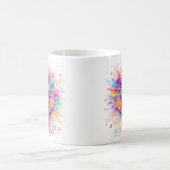 Holi Festival Elephant Watercolor Ceramic Mug コーヒーマグカップ (中央)