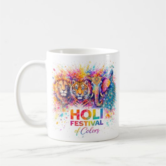 Holi Festival of Colors Wild コーヒーマグカップ (左)