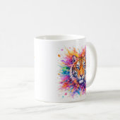 Holi Festival Tiger Watercolor Artistic Mug コーヒーマグカップ (正面右)
