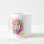 Holi Festival Tiger Watercolor Artistic Mug コーヒーマグカップ (正面左)
