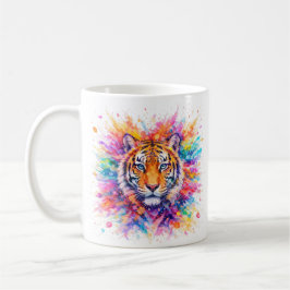 Holi Festival Tiger Watercolor Artistic Mug コーヒーマグカップ