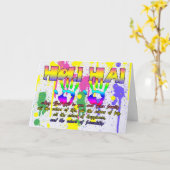 Holi Haiフェスティバルの色グリーティングカード – Happy カード (黄色い花)