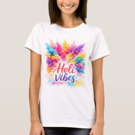 Holi Vibes Colorful Watercolor Splash Art Tシャツ