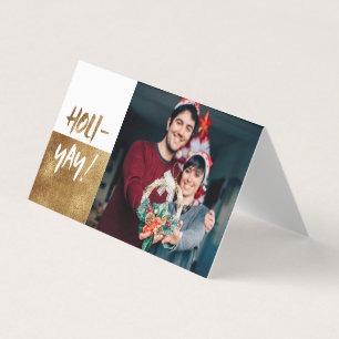 HOLI-YAY! おもしろいの原稿の金ゴールドの休日カード
