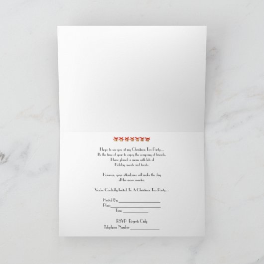 HolidaayTeaのパーティの招待状 招待状 (内部)