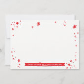 HOLIDAYスクリプトメリータイポグラフィフォトオーバーレイ赤 シーズンカード (裏面)