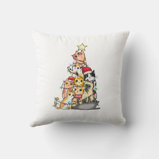 Holiday私たちは移動した、愛らしい猫の松の木 クッション (裏面)