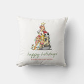 Holiday私たちは移動した、愛らしい猫の松の木 クッション (正面)