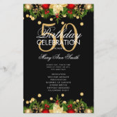 Holiday 50th Birthday Partyプログラム金ゴールド（メニュー付） (正面)