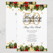 Holiday 50th Birthday Partyプログラム金ゴールド（メニュー付） (正面/裏面)