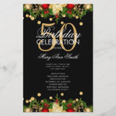 Holiday 50th Birthday Partyプログラム金ゴールド（メニュー付） チラシ (正面)