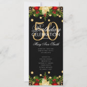 Holiday 50th Birthday Partyプログラム金ゴールド(メニュー付) 招待状 (正面)