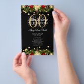 Holiday 60th Birthday Partyプログラム金ゴールド(メニュー付) チラシ (ハンドル)