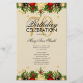 Holiday 70th Birthday Partyプログラム金ゴールド（メニュー付） チラシ (正面)