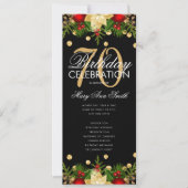 Holiday 70th Birthday Partyプログラム金ゴールド(メニュー付) 招待状 (正面)