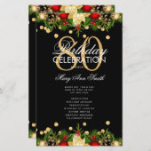 Holiday 80th Birthday Partyプログラム金ゴールド(メニュー付) (正面/裏面)