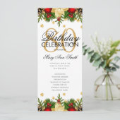 Holiday 80th Birthday Partyプログラム金ゴールド（メニュー付） 招待状 (スタンド正面)