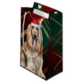 Holiday Afghan Hound Dog Holiday Plaid Christmas スモールペーパーバッグ (正面アングル)