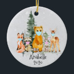 Holiday Animal Woodland personalized Face Mask セラミックオーナメント<br><div class="desc">This design was created though digital art. It may be personalized in the area provide or customizing by choosing the click to customize further option and changing the name, initials or words. You may also change the text color and style or delete the text for an image only design. Contact...</div>
