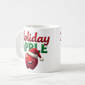 Holiday Apple Retro Christmas Design コーヒーマグカップ (正面左)