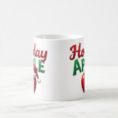 Holiday Apple Retro Christmas Design コーヒーマグカップ (中央)