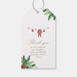 Holiday Baby Boy Shower Favor Tag (Rectangle) ギフトタグ