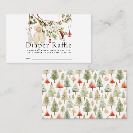 Holiday Baby Clothes Laundry Diaper Raffle Ticket エンクロージャーカード (正面/裏面)