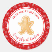 Holiday Baking Gingerbread Man ラウンドシール (正面)