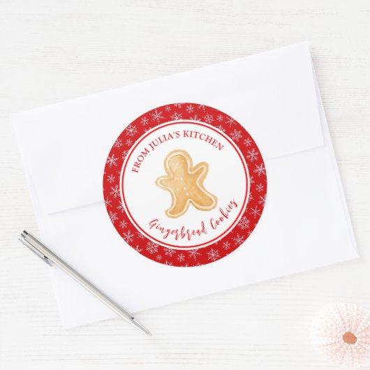 Holiday Baking Gingerbread Man ラウンドシール (封筒)