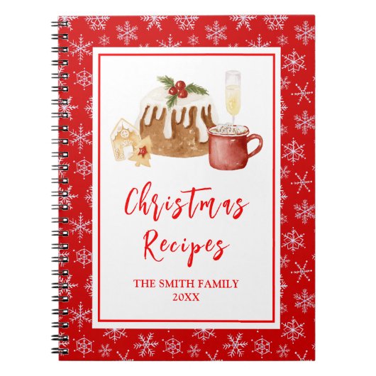 Holiday Baking Recipes Christmas Pudding ノートブック (正面)