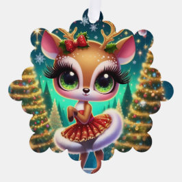 Holiday Ballet Reindeer Star オーナメントカード