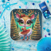 Holiday Ballet Reindeer Star ペーパープレート (パーティー)