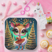 Holiday Ballet Reindeer Star ペーパープレート (パーティー)