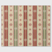 Holiday Bands with Rustic Snowflakes Christmas ラッピングペーパー (フラット)