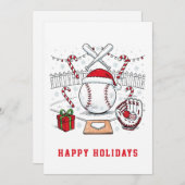 Holiday Baseball Christmas Cards シーズンカード (正面/裏面)