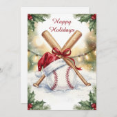 Holiday Baseball Christmas Cards シーズンカード (正面/裏面)