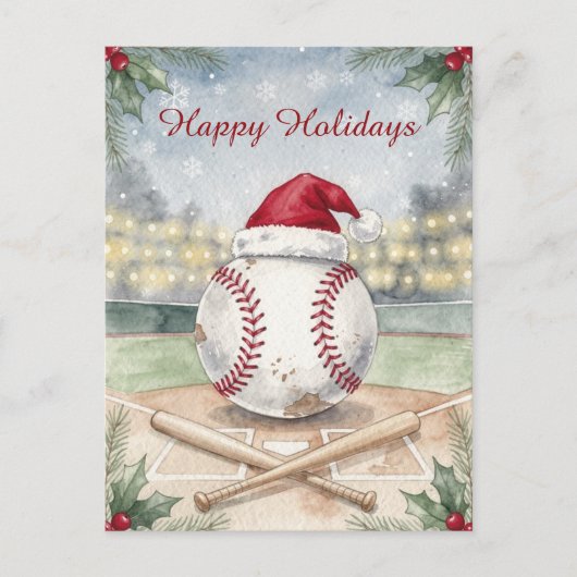 Holiday Baseball Christmas Cards シーズンポストカード (正面)