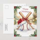 Holiday Baseball Christmas Cards シーズンポストカード (正面/裏面)
