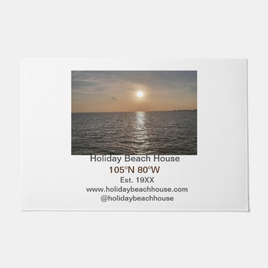 Holiday beach ocean house longitude latitude est.  ドアマット (正面)