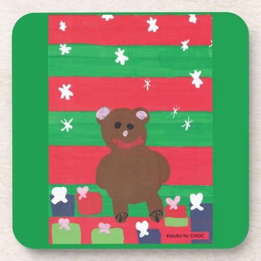 Holiday Bear - KidsArt for CHOCノートカードスローP コースター (正面)