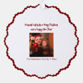 Holiday Believe Photo for Christmas オーナメントカード (裏面)